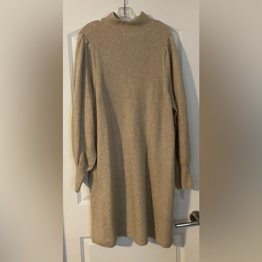 Madewell plus wool-blend turtleneck midi dress